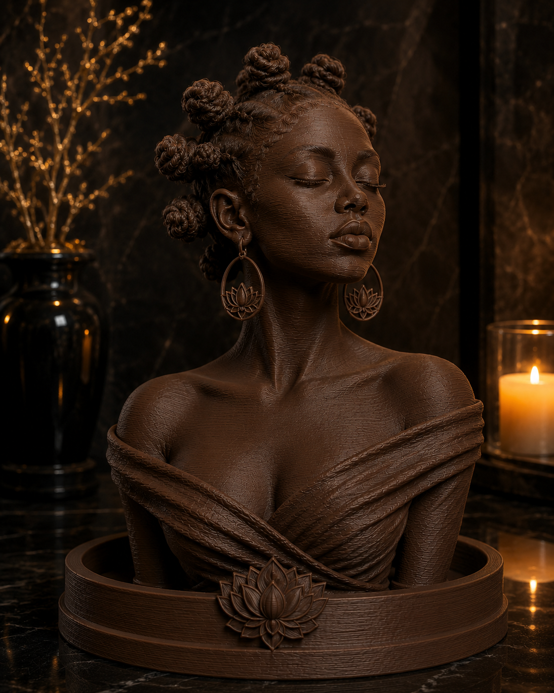 Bantu Knots Queen Incense Bust Holder – Nia 👑