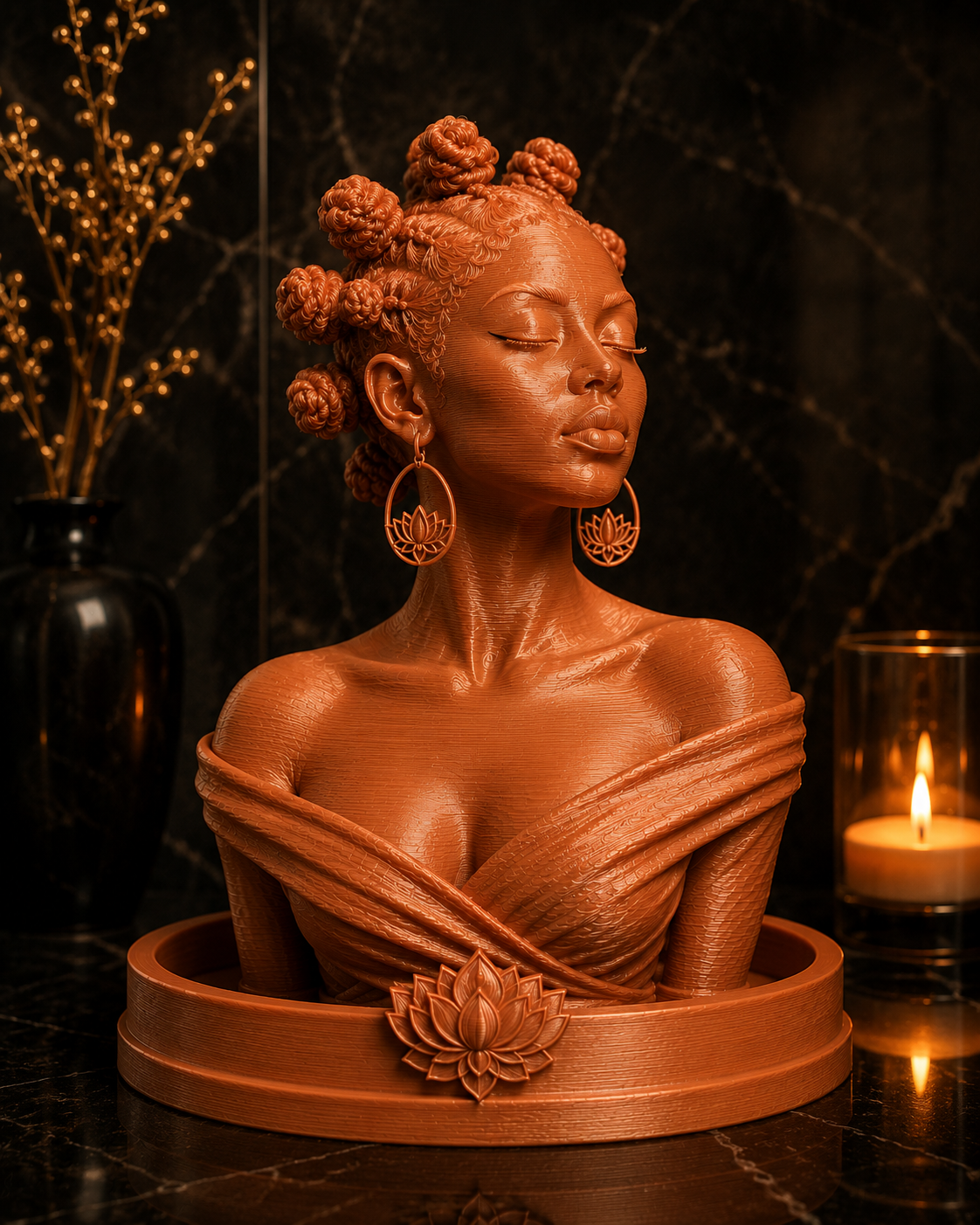 Bantu Knots Queen Incense Bust Holder – Nia 👑