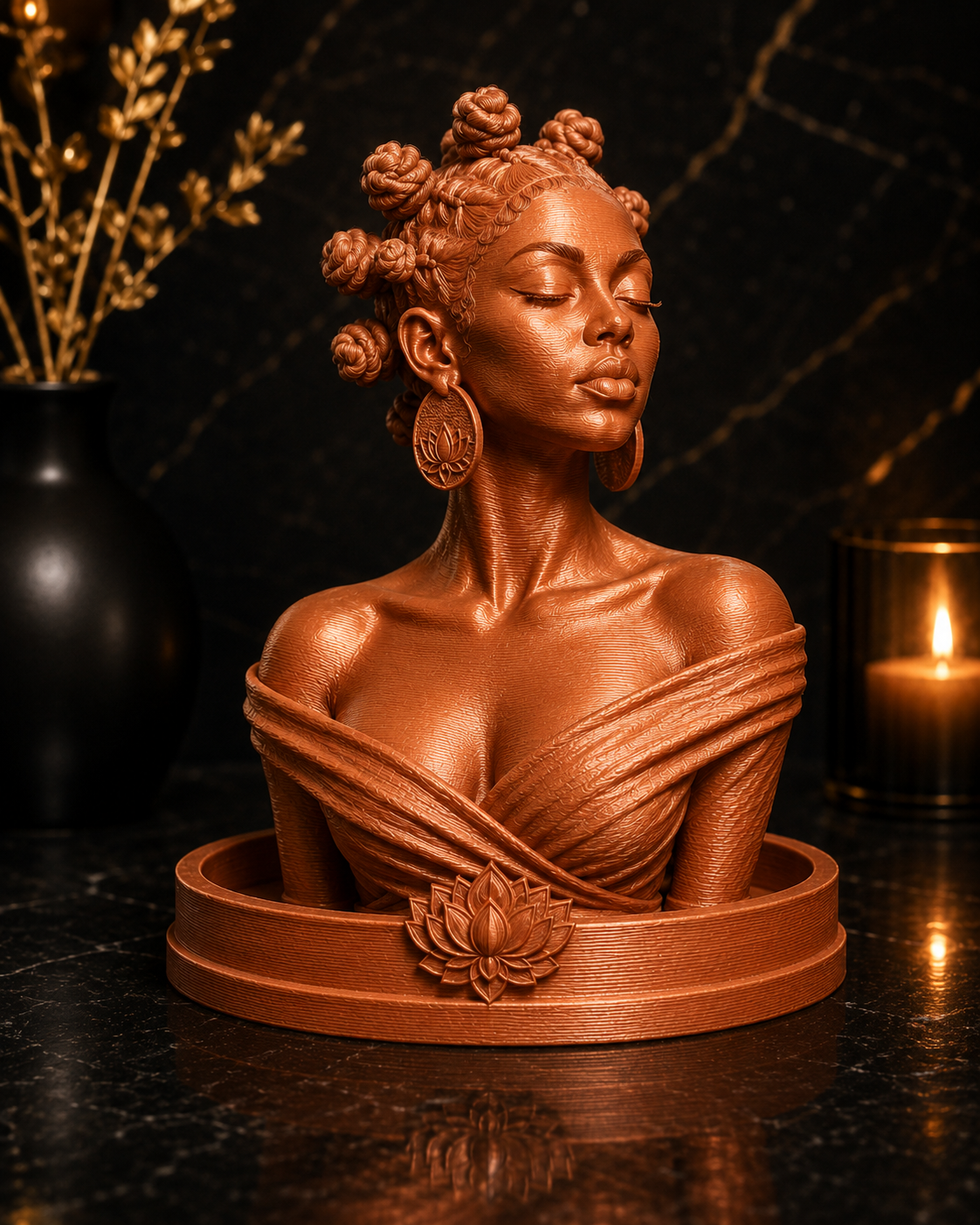 Bantu Knots Queen Incense Bust Holder – Nia 👑